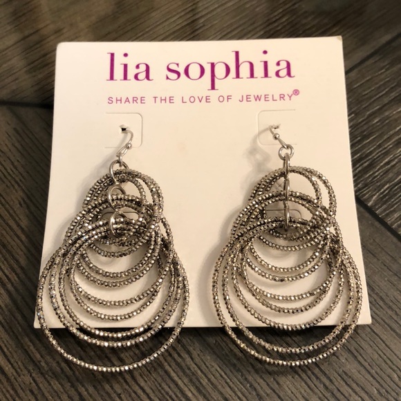 Lia Sophia Voltage (Silver) Dangle Circle Earrings - Picture 1 of 9